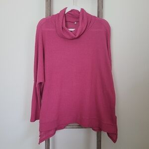 ⭐️40% Off⭐️ Rose Waffle Knit Cowl Neck Light Sweater